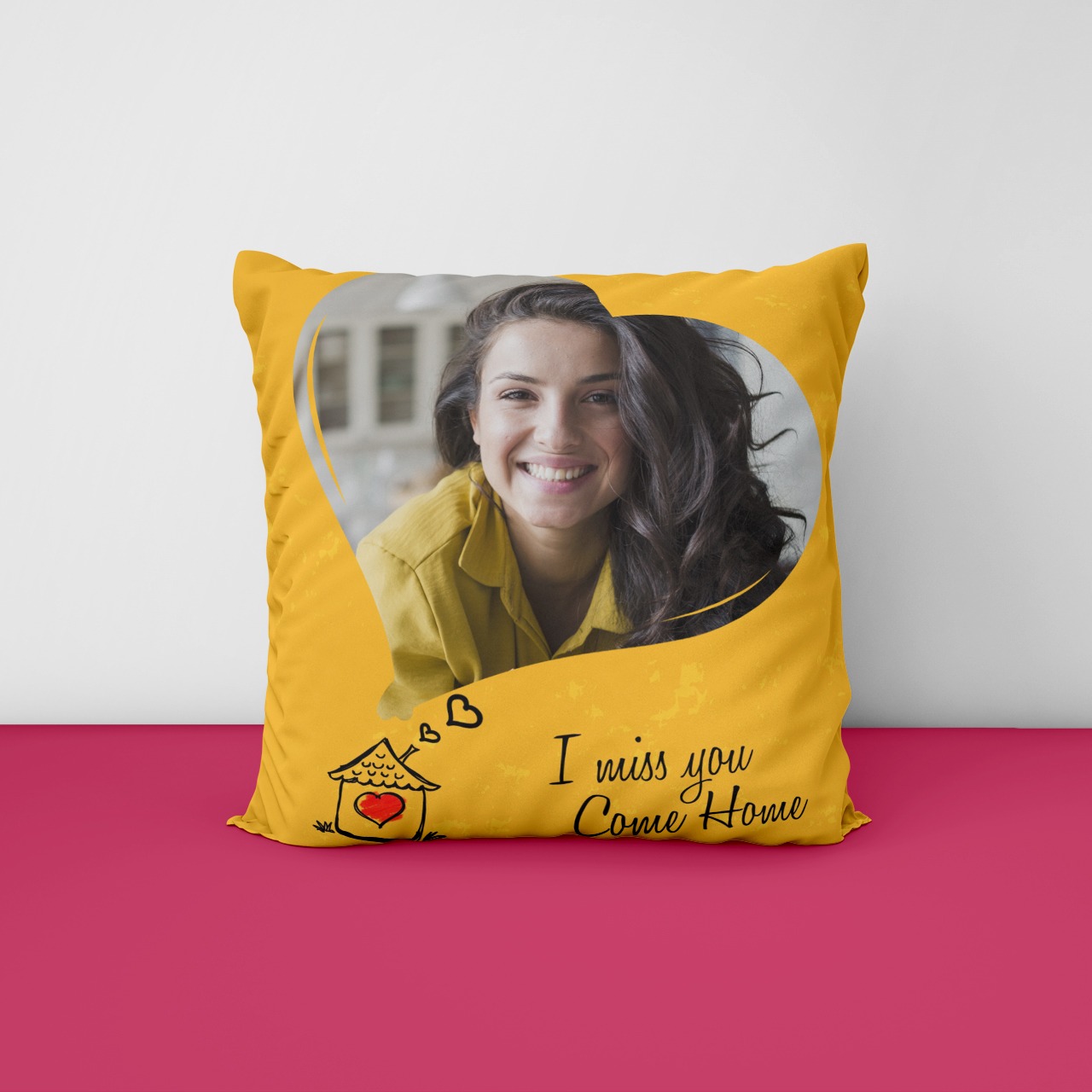 I Miss You Come Home Photo Cushion